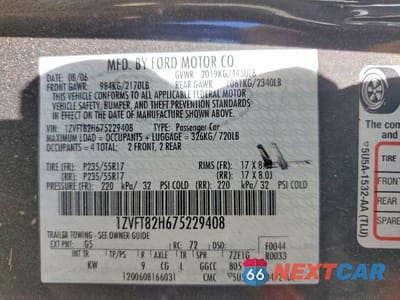 Zdjęcie 12 z 12 samochodu: 2007 FORD MUSTANG GT VIN:1ZVFT82H675229408 - miniatura