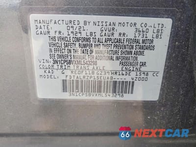 Zdjęcie 23 z 24 samochodu: 2021 NISSAN KICKS S VIN:3N1CP5BVXML543298 - miniatura