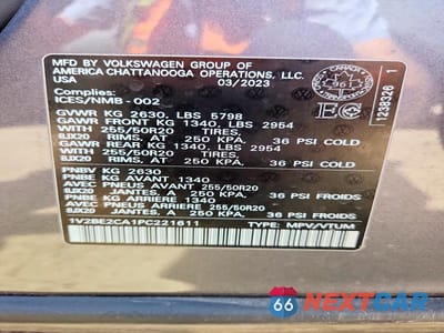 Zdjęcie 13 z 13 samochodu: 2023 VOLKSWAGEN ATLAS CROSS SPORT SEL VIN:1V2BE2CA1PC221611 - miniatura