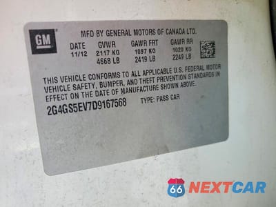 Zdjęcie 12 z 12 samochodu: 2013 BUICK REGAL PREMIUM VIN:2G4GS5EV7D9167568 - miniatura