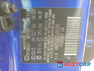 Zdjęcie 12 z 12 samochodu: 2013 HYUNDAI ACCENT GLS VIN:KMHCT4AE2DU583395 - miniatura