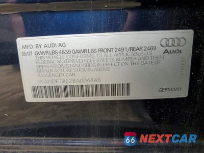 Zdjęcie 12 z 12 samochodu: 2008 AUDI A4 2.0T QUATTRO VIN:WAUDF78E28A004465 - miniatura