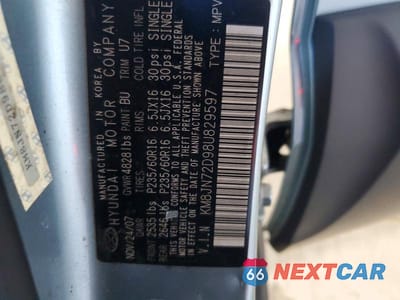 Zdjęcie 12 z 12 samochodu: 2008 HYUNDAI TUCSON SE VIN:KM8JN72D98U829597 - miniatura