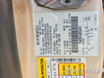 Zdjęcie 12 z 12 samochodu: 2019 FORD FUSION S VIN:3FA6P0G76KR268441 - miniatura