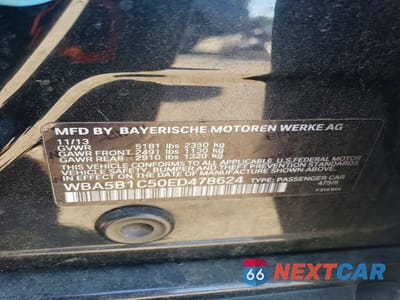 Zdjęcie 13 z 13 samochodu: 2014 BMW 535 I VIN:WBA5B1C50ED478624 - miniatura