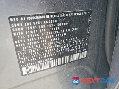 Zdjęcie 13 z 13 samochodu: 2022 VOLKSWAGEN TIGUAN SE VIN:3VV3B7AX1NM138440 - miniatura