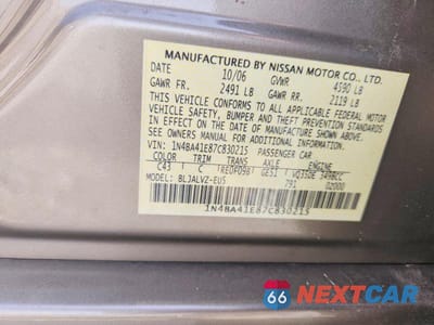 Zdjęcie 12 z 12 samochodu: 2007 NISSAN MAXIMA 3.5 SE VIN:1N4BA41E87C830215 - miniatura