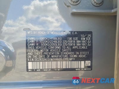 Zdjęcie 13 z 13 samochodu: 2026 HONDA HR-V EXL VIN:3CZRZ2H73TM744620 - miniatura