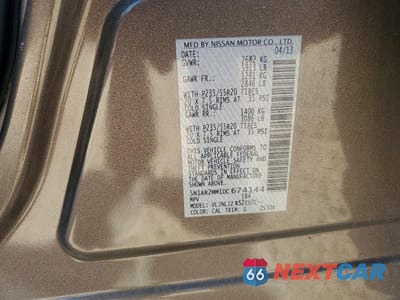 Zdjęcie 13 z 13 samochodu: 2013 NISSAN PATHFINDER S VIN:5N1AR2MM1DC674144 - miniatura