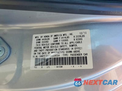 Zdjęcie 12 z 12 samochodu: 2011 HONDA ACCORD EXL VIN:1HGCS1B82BA009054 - miniatura
