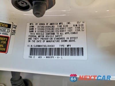 Zdjęcie 13 z 13 samochodu: 2014 HONDA CR-V EXL VIN:5J6RM4H7XEL064583 - miniatura