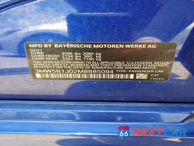 Zdjęcie 12 z 12 samochodu: 2021 BMW 330I VIN:3MW5R1J02M8B85094 - miniatura