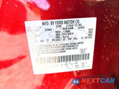 Zdjęcie 13 z 13 samochodu: 2009 FORD EDGE SEL VIN:2FMDK48C89BA86540 - miniatura