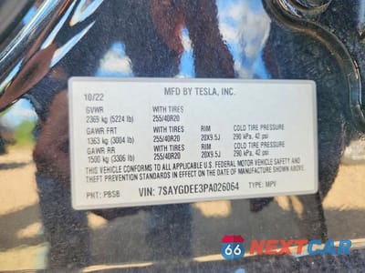 Zdjęcie 12 z 12 samochodu: 2023 TESLA MODEL Y VIN:7SAYGDEE3PA026064 - miniatura