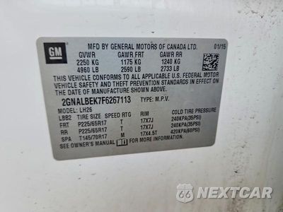 Zdjęcie 12 z 12 samochodu: 2015 CHEVROLET EQUINOX LT VIN:2GNALBEK7F6267113 - miniatura