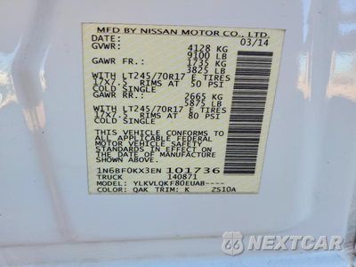 Zdjęcie 13 z 13 samochodu: 2014 NISSAN NV 1500 VIN:1N6BF0KX3EN101736 - miniatura