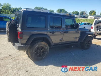 Trzecie zdjęcie samochodu z tyłu: 2021 JEEP WRANGLER UNLIMITED SPORT VIN:1C4HJXDN6MW617890 - miniatura