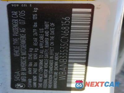Zdjęcie 12 z 12 samochodu: 2005 BMW 545 I VIN:WBANB33535CN68156 - miniatura