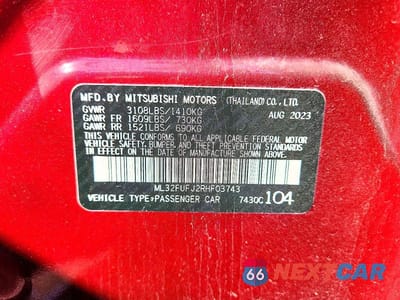 Zdjęcie 12 z 12 samochodu: 2024 MITSUBISHI MIRAGE G4 ES VIN:ML32FUFJ2RHF03743 - miniatura