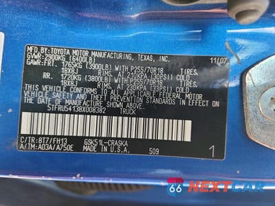 Zdjęcie 12 z 12 samochodu: 2008 TOYOTA TUNDRA GRADE VIN:5TFRU54138X008382 - miniatura