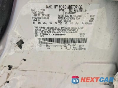Zdjęcie 13 z 13 samochodu: 2014 FORD EDGE SEL VIN:2FMDK4JC6EBB85054 - miniatura