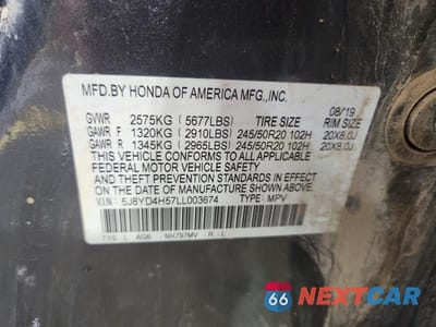 Zdjęcie 13 z 13 samochodu: 2020 ACURA MDX TECHNOLOGY VIN:5J8YD4H57LL003674 - miniatura