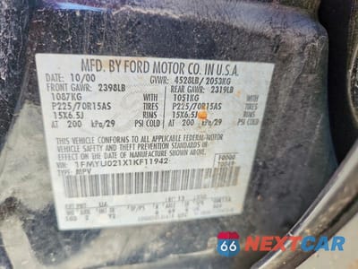 Zdjęcie 12 z 12 samochodu: 2001 FORD ESCAPE XLS VIN:1FMYU021X1KF11942 - miniatura
