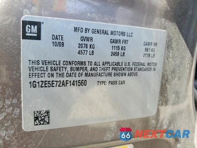 Zdjęcie 12 z 12 samochodu: 2010 CHEVROLET MALIBU LTZ VIN:1G1ZE5E72AF141560 - miniatura
