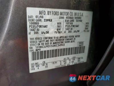Zdjęcie 13 z 13 samochodu: 2003 FORD ESCAPE VIN:1FMCU93153KC34942 - miniatura