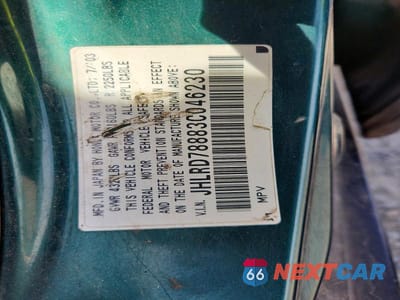Zdjęcie 13 z 13 samochodu: 2003 HONDA CR-V EX VIN:JHLRD78883C046230 - miniatura