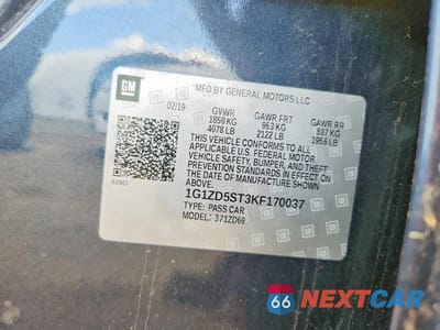 Zdjęcie 12 z 12 samochodu: 2019 CHEVROLET MALIBU LT VIN:1G1ZD5ST3KF170037 - miniatura