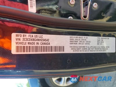 Zdjęcie 12 z 12 samochodu: 2022 DODGE CHARGER SXT VIN:2C3CDXBG4NH234542 - miniatura