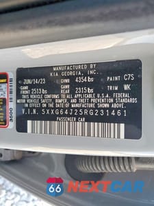 Zdjęcie 12 z 12 samochodu: 2024 KIA K5 GT LINE VIN:5XXG64J25RG231461 - miniatura