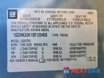 Zdjęcie 12 z 12 samochodu: 2008 CHEVROLET SILVERADO K2500 HEAVY DUTY VIN:1GCHK29K18E129456 - miniatura