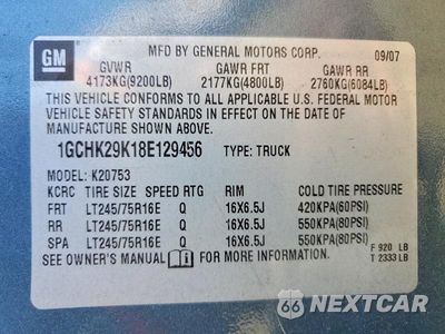 Zdjęcie 12 z 12 samochodu: 2008 CHEVROLET SILVERADO K2500 HEAVY DUTY VIN:1GCHK29K18E129456 - miniatura