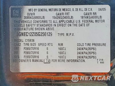 Zdjęcie 12 z 12 samochodu: 2005 CHEVROLET AVALANCHE C1500 VIN:3GNEC12Z05G256129 - miniatura