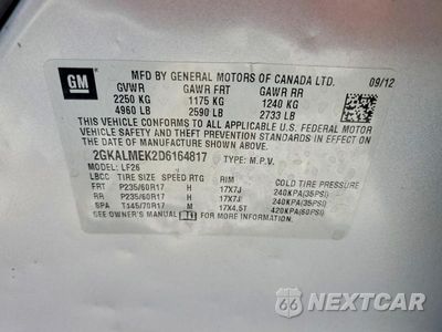 Zdjęcie 12 z 12 samochodu: 2013 GMC TERRAIN SLE VIN:2GKALMEK2D6164817 - miniatura