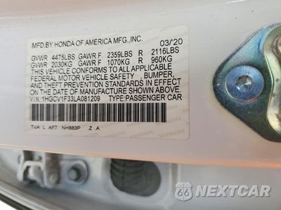Zdjęcie 12 z 12 samochodu: 2020 HONDA ACCORD SPORT VIN:1HGCV1F33LA081209 - miniatura