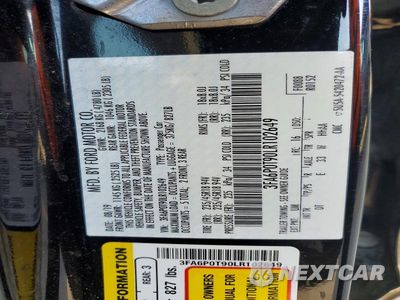 Zdjęcie 12 z 12 samochodu: 2020 FORD FUSION SE VIN:3FA6P0T90LR102649 - miniatura