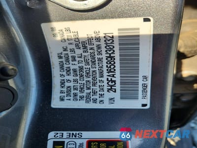 Zdjęcie 12 z 12 samochodu: 2009 HONDA CIVIC LX VIN:2HGFA16589H301321 - miniatura