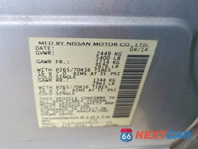 Zdjęcie 13 z 13 samochodu: 2014 NISSAN XTERRA S VIN:5N1AN0NW4EN810126 - miniatura