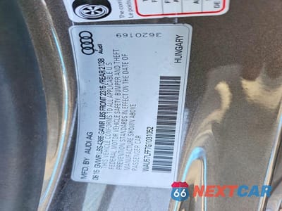 Zdjęcie 12 z 12 samochodu: 2016 AUDI A3 PREMIUM PLUS S-LINE VIN:WAU57LFF7G1031052 - miniatura