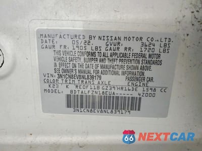 Zdjęcie 13 z 13 samochodu: 2022 NISSAN VERSA SV VIN:3N1CN8EV8NL839179 - miniatura