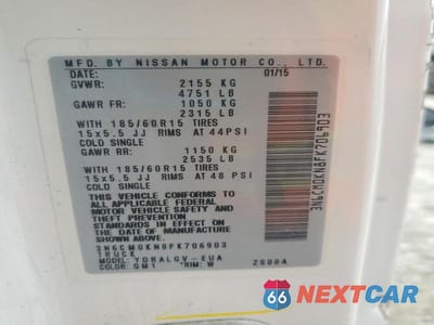 Zdjęcie 14 z 14 samochodu: 2015 NISSAN NV200 SV VIN:3N6CM0KN8FK706903 - miniatura
