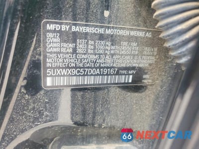 Zdjęcie 13 z 13 samochodu: 2013 BMW X3 XDRIVE28I VIN:5UXWX9C57D0A19167 - miniatura