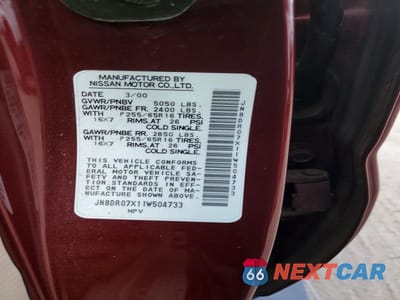 Zdjęcie 13 z 13 samochodu: 2001 NISSAN PATHFINDER SE VIN:JN8DR07X11W504733 - miniatura