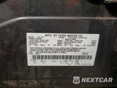 Zdjęcie 12 z 12 samochodu: 2016 FORD EDGE SEL VIN:2FMPK4J8XGBC17967 - miniatura