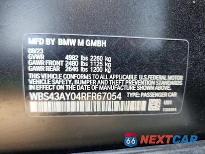 Zdjęcie 12 z 12 samochodu: 2024 BMW M3 COMPETITION VIN:WBS43AY04RFR67054 - miniatura
