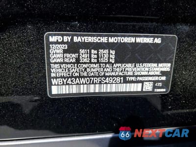 Zdjęcie 12 z 12 samochodu: 2024 BMW I4 EDRIVE 35 VIN:WBY43AW07RFS49281 - miniatura