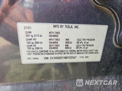Zdjęcie 12 z 12 samochodu: 2021 TESLA MODEL Y VIN:5YJYGDEE1MF232947 - miniatura